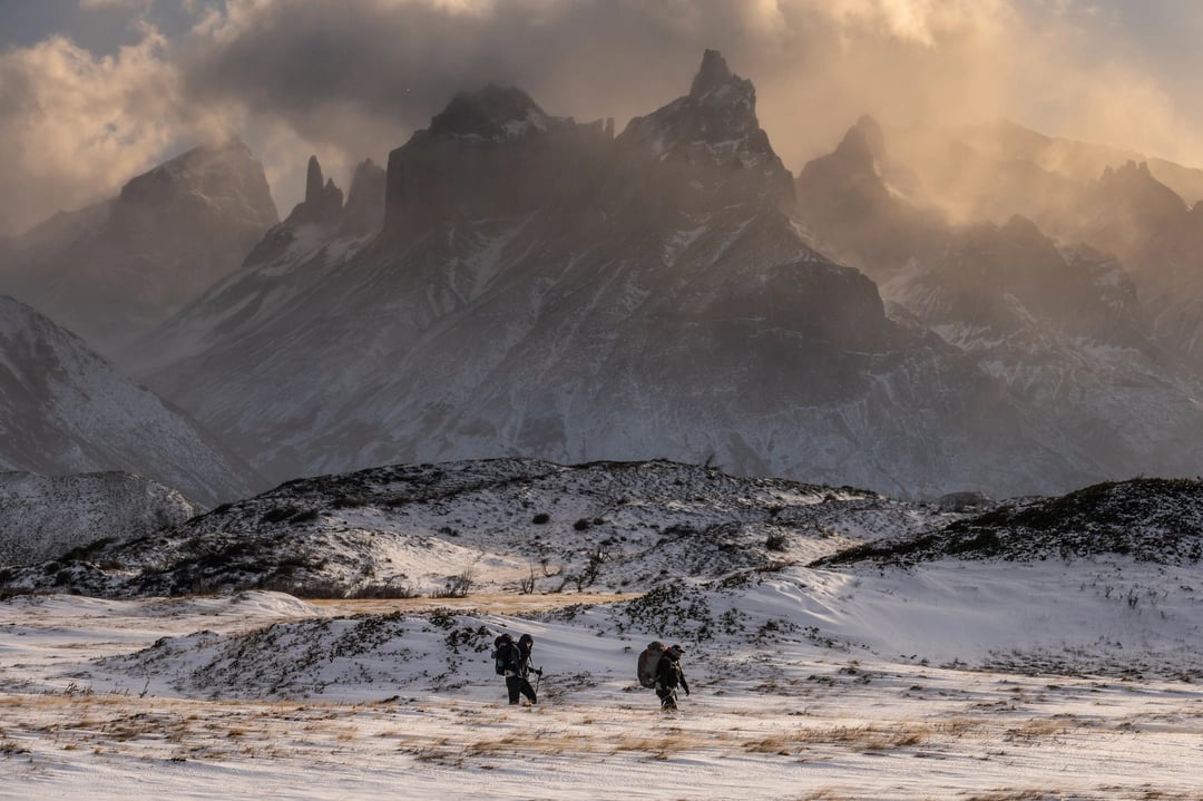 Hiking in the Winter Snow in Torres del Paine