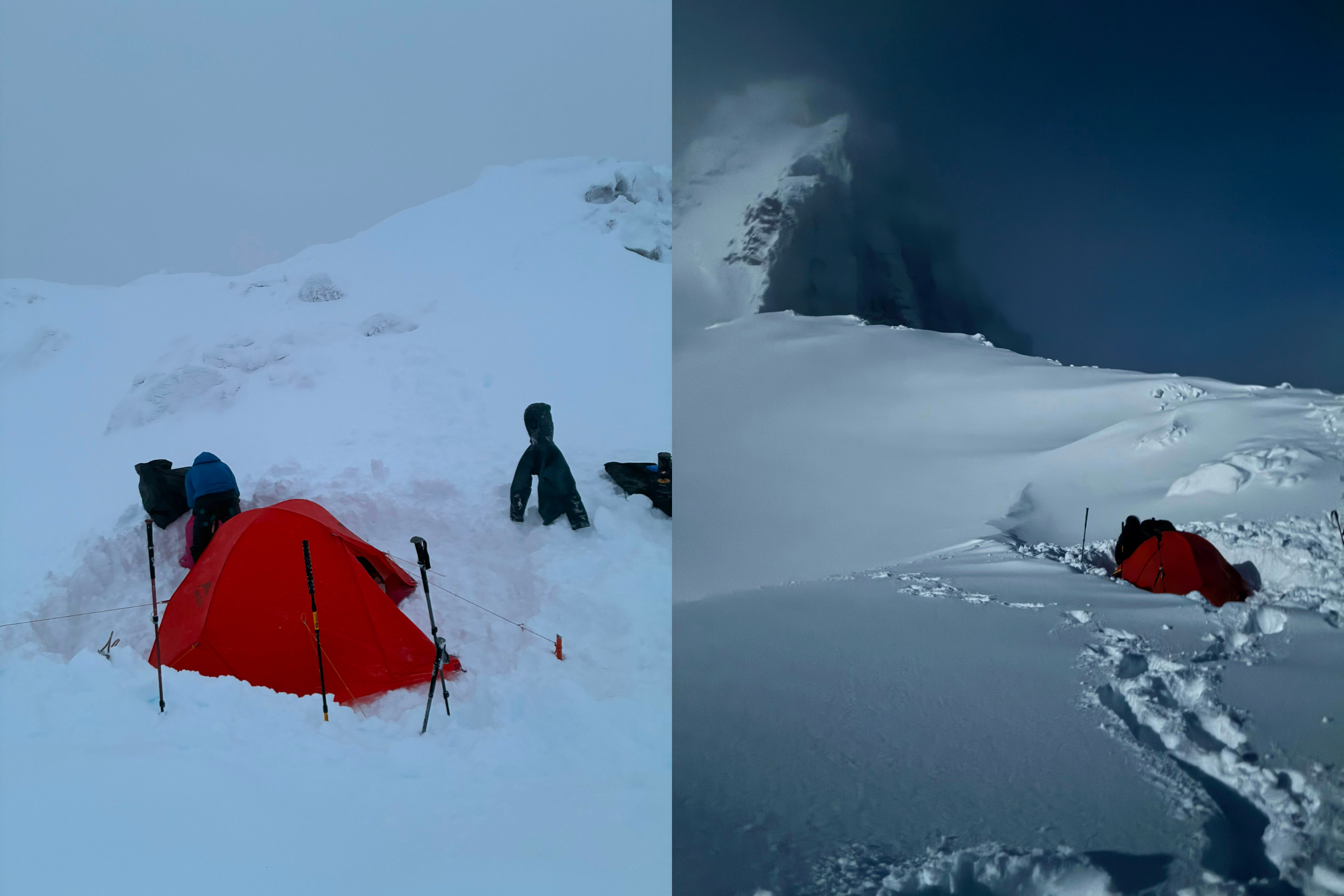 Ascending Paine Grande Mountain high camp