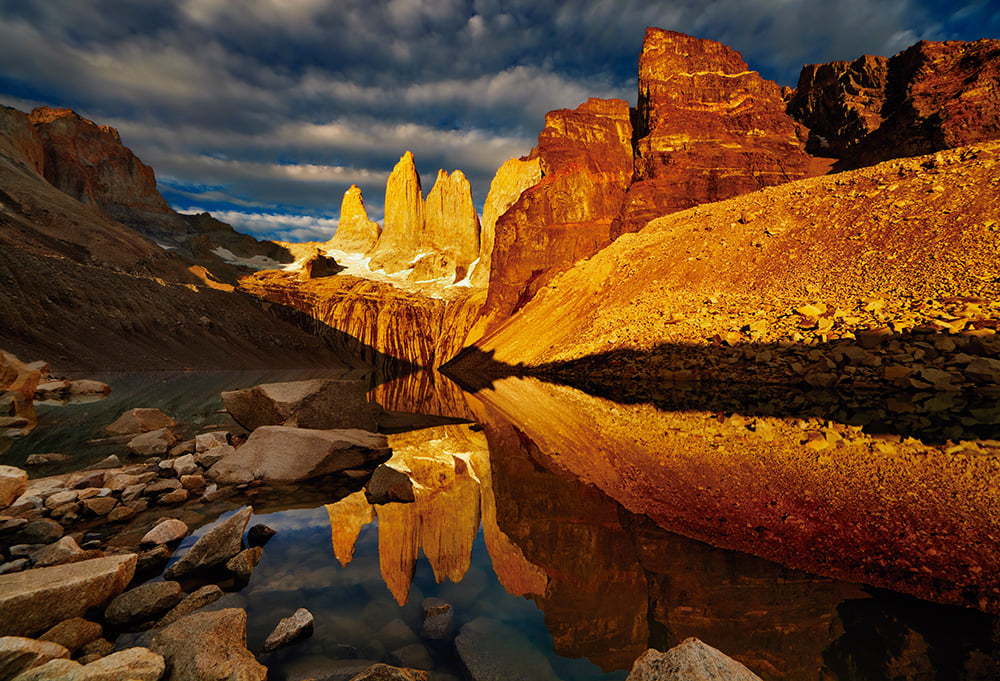 torres del paine sunset