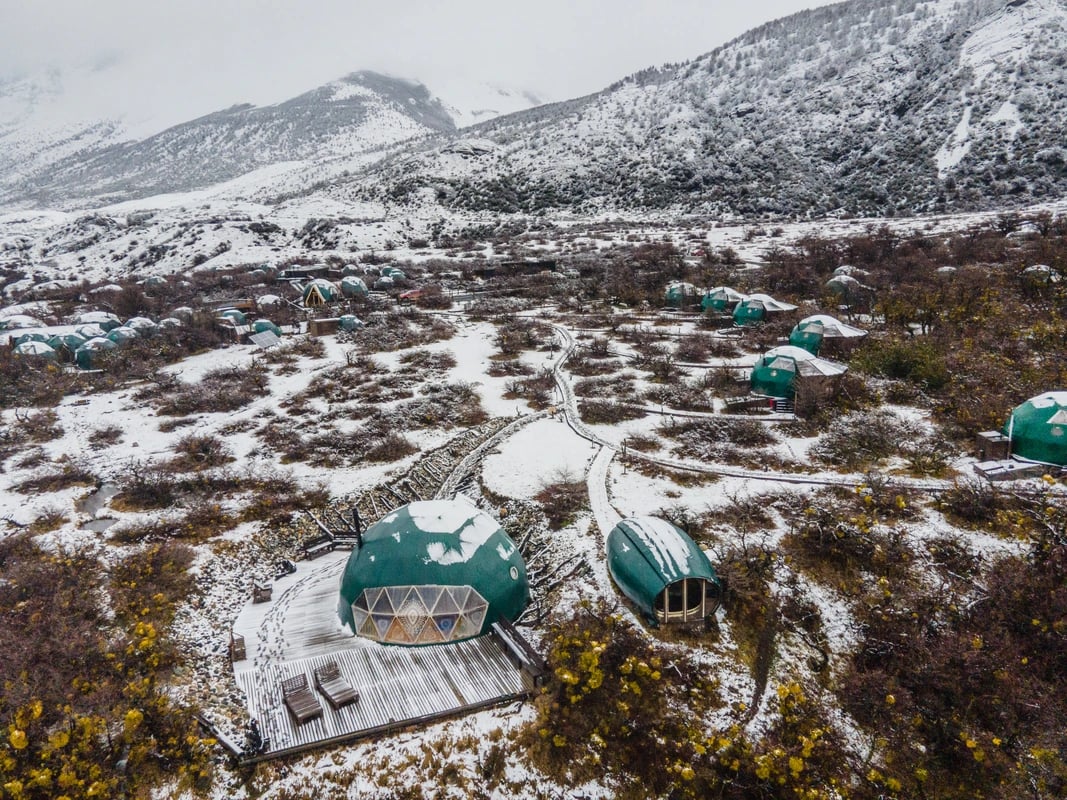 The Hotel domes hiding under layers of snow