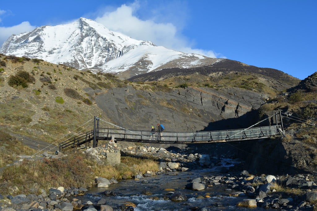 Crossing bridges to reach Base Torres