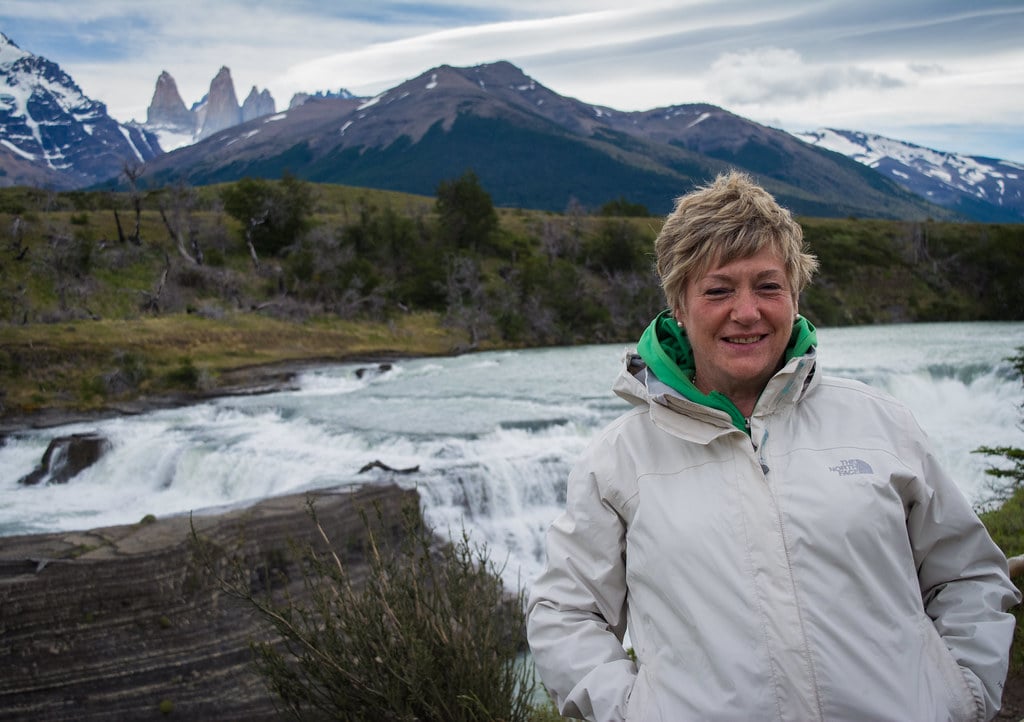 Therese nearby amazing waterfalls Patagonia