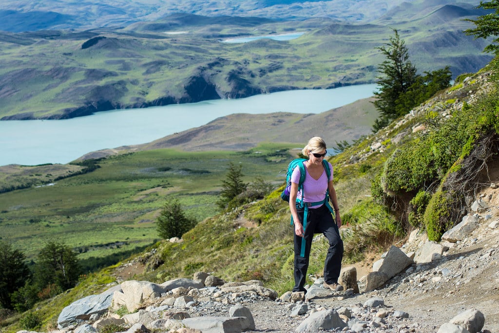 First hill of the Base Torres trek Patagonia