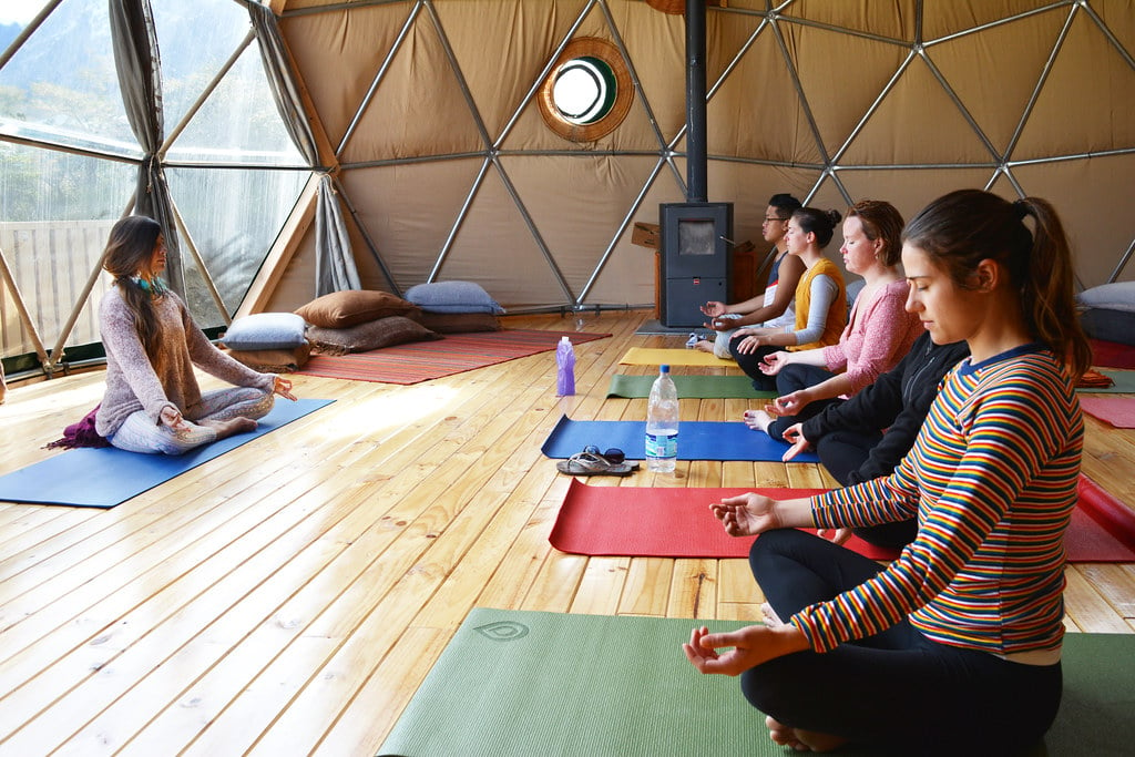 The yoga session can start in EcoCamp