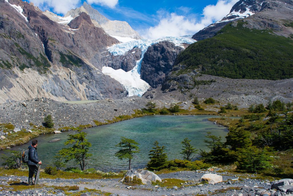 Glacier views while trekking the Paine Circuit Patagonia