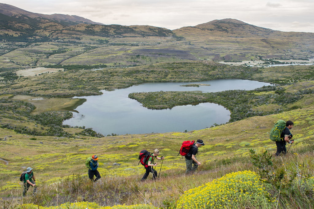 Hiking above Laguna Cebolla Patagonia