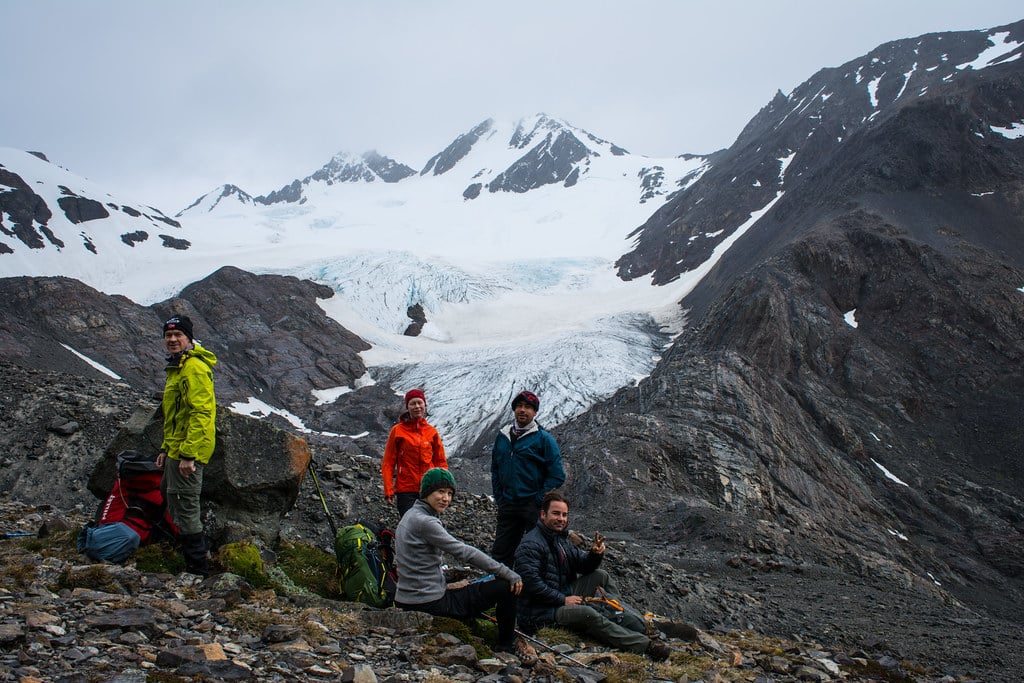 Group picture at the Amistad glacier in Patagonia