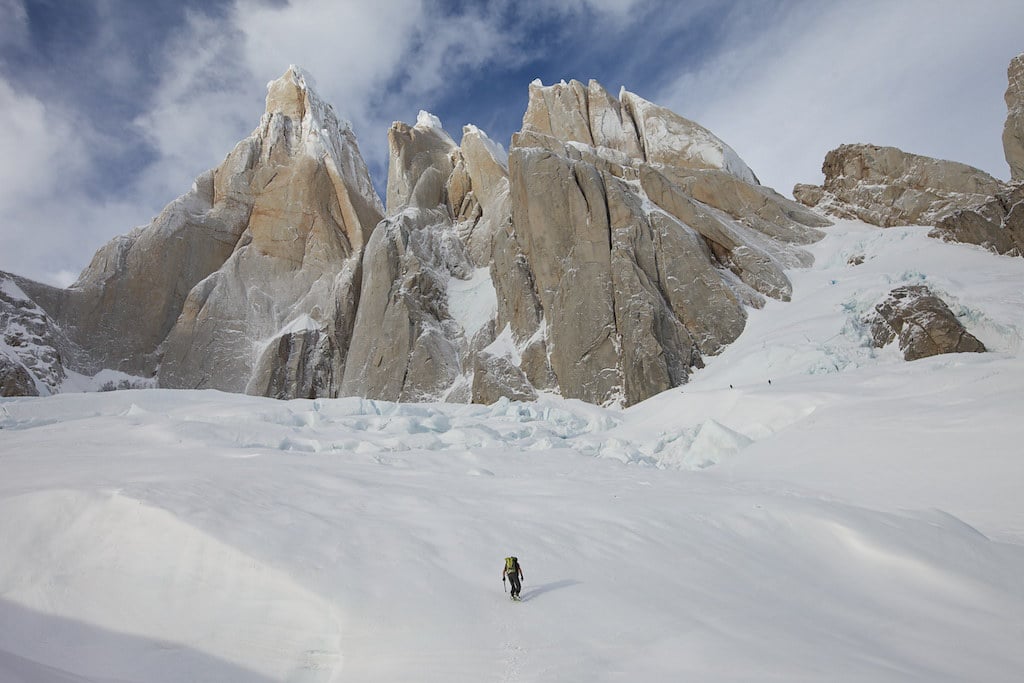 Heading to Cerro Torre's peak in El Chalten, Los Glaciares National Park