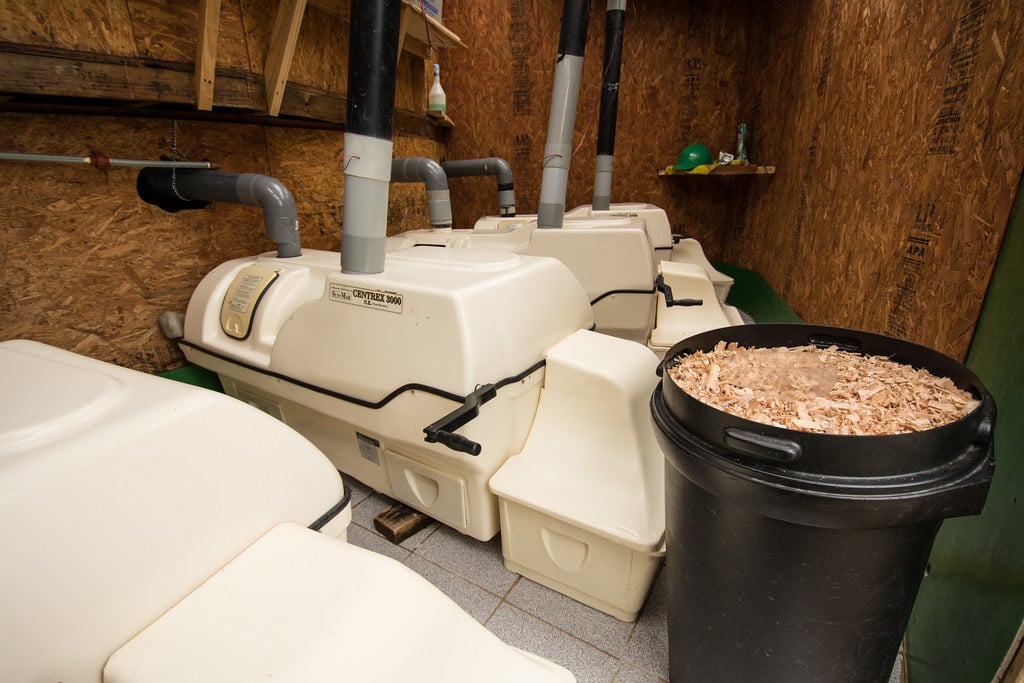 EcoCamp Shared Bathroom's composting toilets