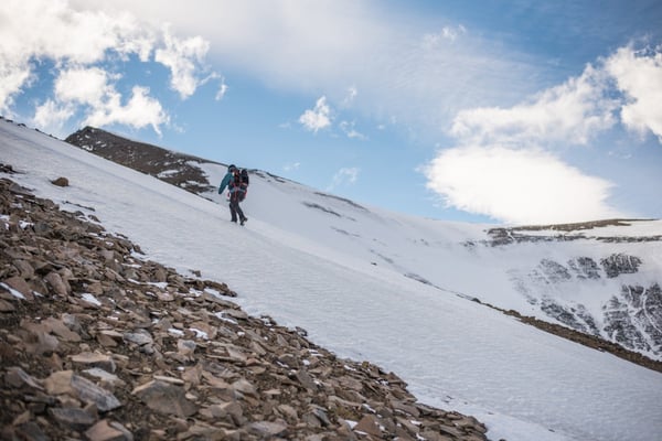 Subiendo las lomas empinadas del Cerro Paine