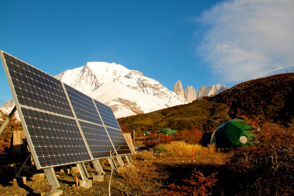 The solar panels we use at EcoCamp