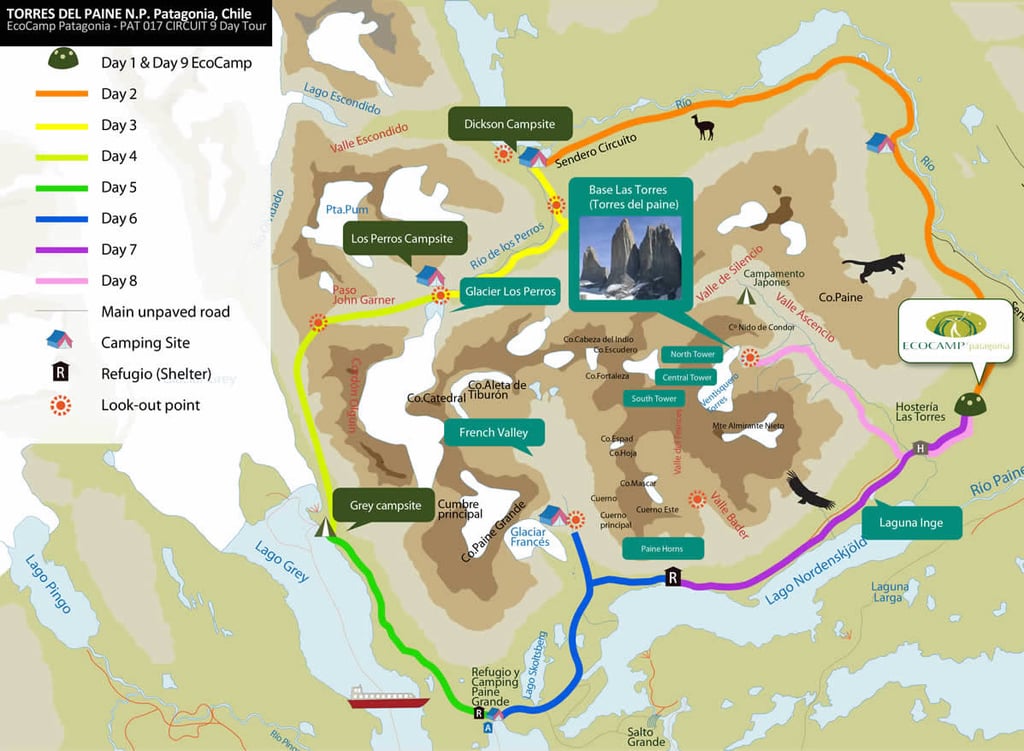 Torres del Paine National Park Map