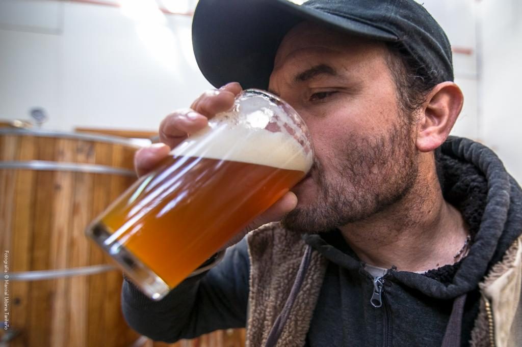 Drinking at Baguales Brewery Patagonia