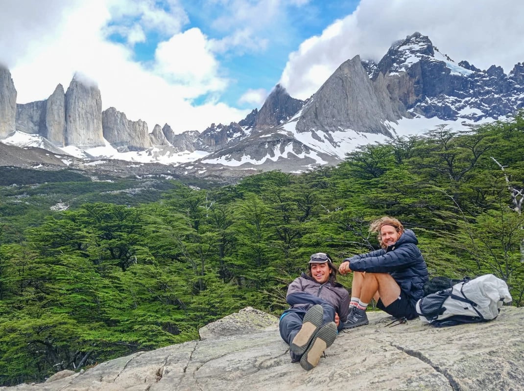 Sebastian Vettel and his guide Carlos in patagonia