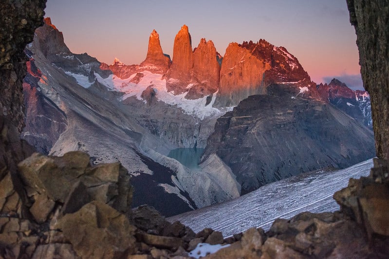 Sunset in torres del paine