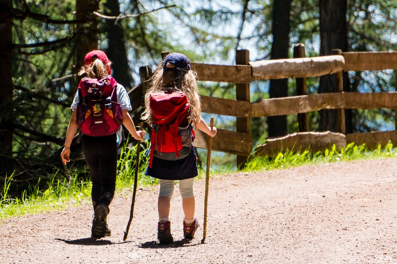 Ecocamp kids walking