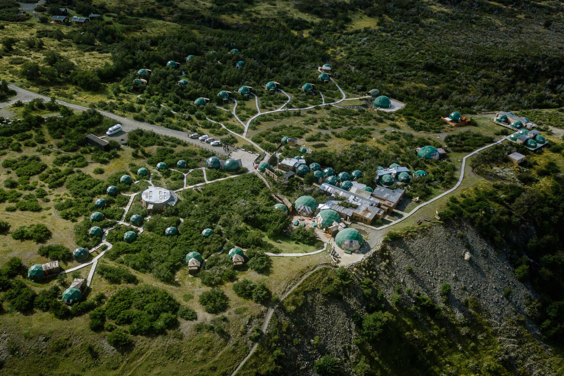 Drone EcoCamp Patagonia