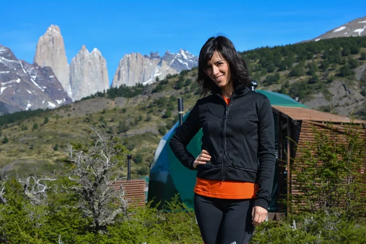 Paz Bascuñan nearby her dome