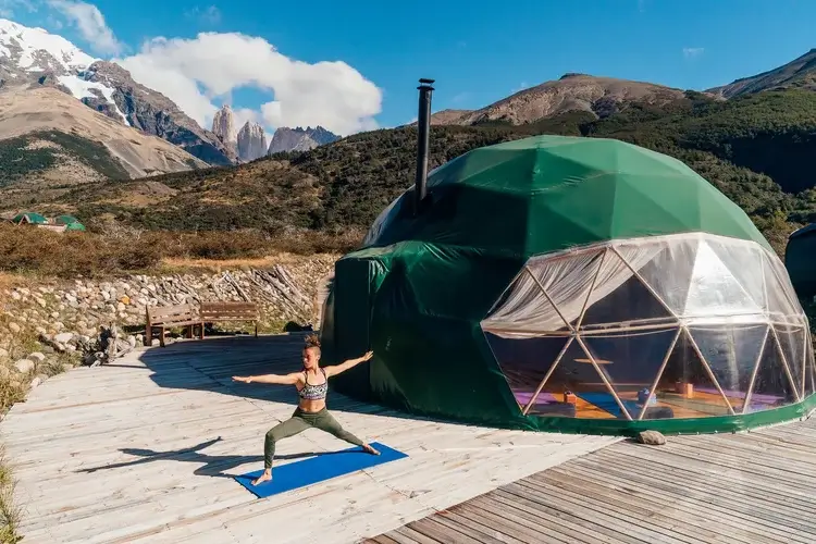 yoga en EcoCamp Patagonia